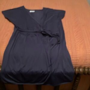 Columbia Navy V-Neck Wrap Dress Top